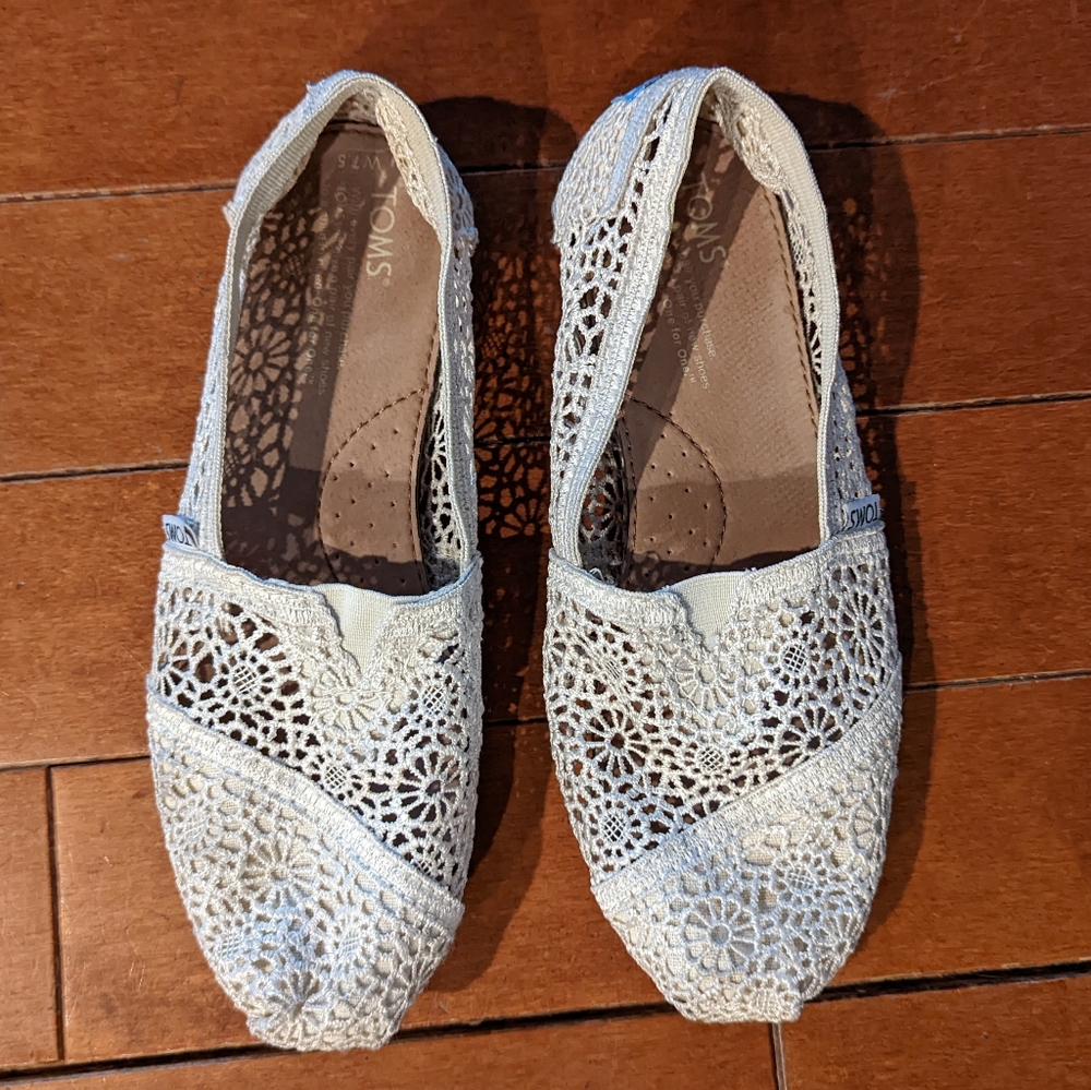 Toms Cream Lace 7.5